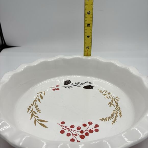 Threshold Pie Dish Baking Plate 10.5"x2" Fall Harvest Thanksgiving‎ Acorn Wheat - Picture 4 of 9